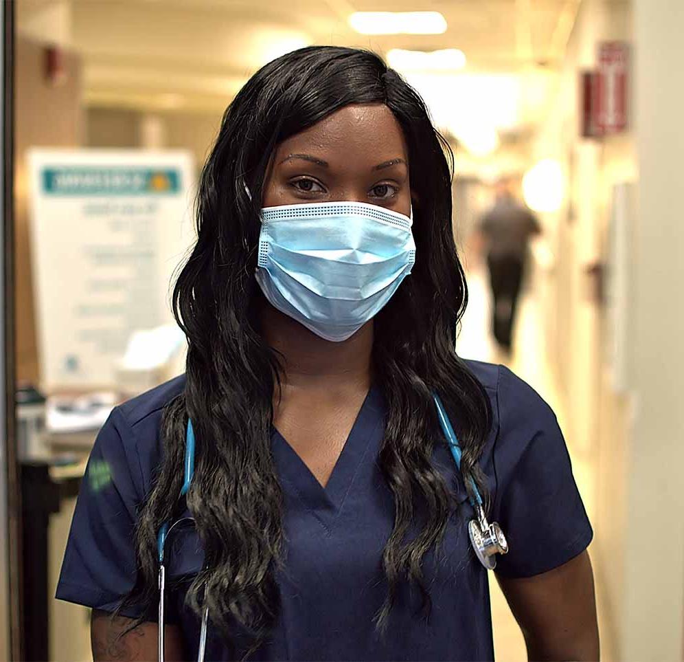 nurse wearing a mask